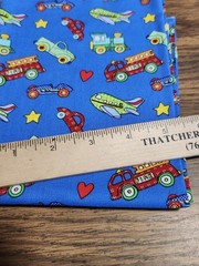 Fabric Remnant Lot Car Vehicles Letter Teacher Numbers Grey Stone Blue