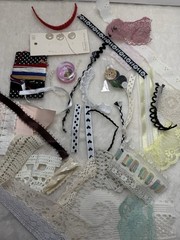 slow stitch junk journal kit HANDMADE Dairy Farm Vintage & Modern Lace , Fabrics
