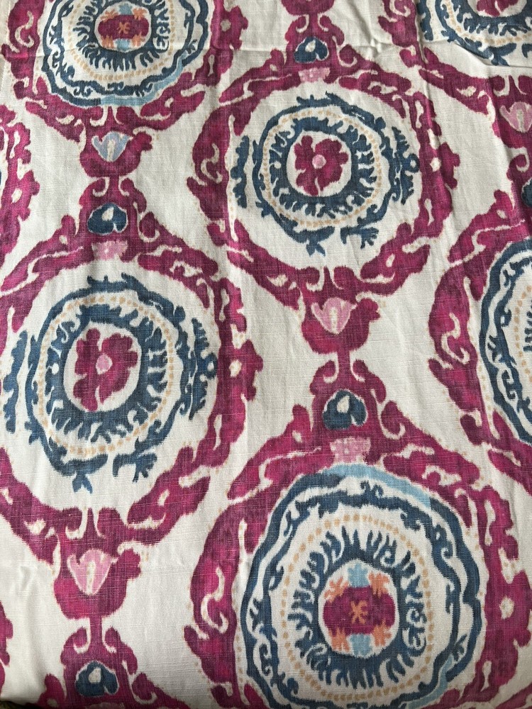Brunschwig & Fils BF8019116-750 Kaitag Warp Ikat Print Jewel Fabric 2.5 Yds