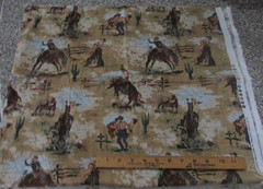 1 Yard x 44″ Peter Pan Rio Grande collection Rodeo Cowboys Horses Brown