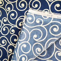 Better Homes Gardens Fabric Richloom Blue White Scroll Indoor Outdoor Decor 4 Yd