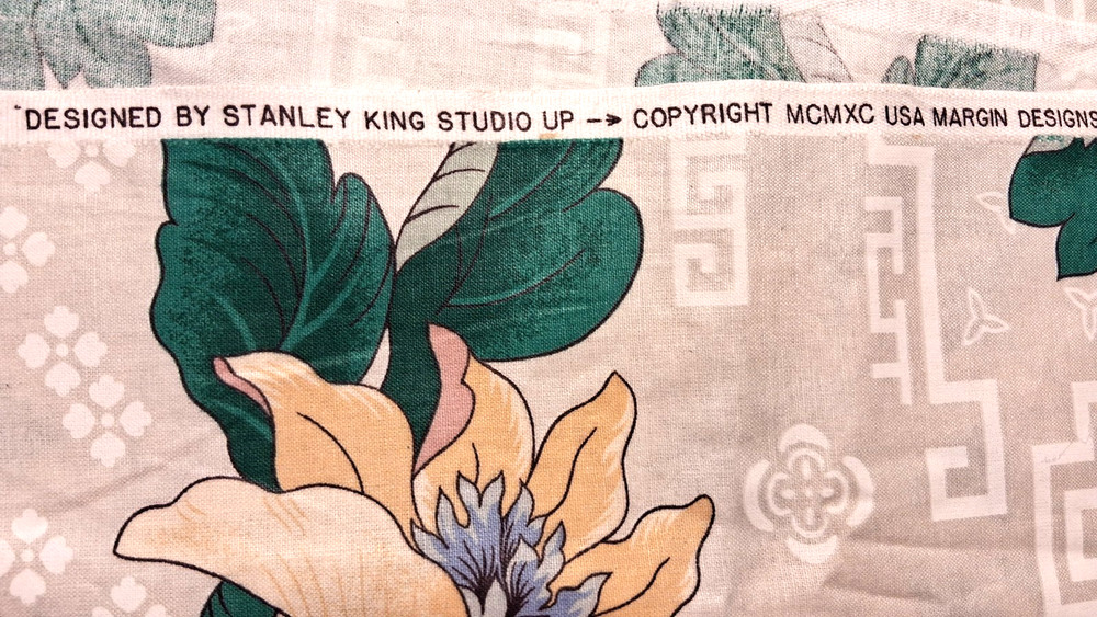 Margin Designs by Stanley King Studio Floral Design Material 2.5 yds x 55 in