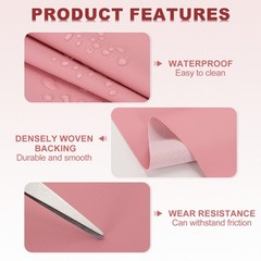 63×39.4in Faux Leather Sheets, Faux Leather Fabric Vinyl PVC, Pink