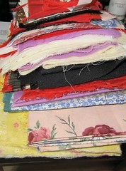 Lot (31 pcs) Mix Cut Craft Blocks, Squares, Rectangles Vintage Fabrics