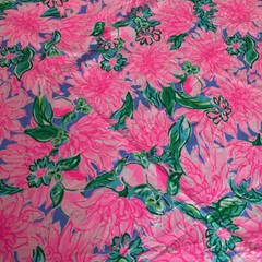 LILLY PULITZER Cotton Poplin Fabric Pink Blossom Try Your Zest 36″ X 57″