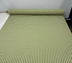DONGHIA FLUTE STRIPE MOSS GREEN GOLD EXCLUSIVE FURNITURE FABRIC BY YARD 55″W