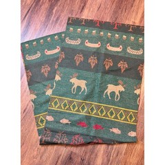 Pendleton Wool Fabric Remnant 20×120″ Moose Lodge Cabin Reversible 2 Panels