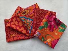 5 Fat Quarters – Orange Kaffe Fassett FQ 18 x 22 Cotton Quilting Fabric Ver 2