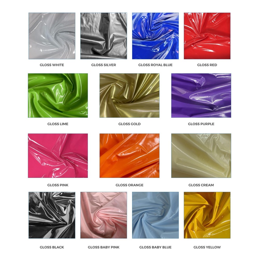 SHINY GLOSS PVC FABRIC Leatherette High Gloss Stretch Sexy Dress Clothing Vinyl