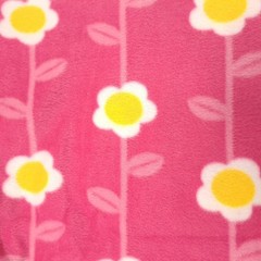 Vintage Pink Daisy Fleece Fabric 18″x64″ CP51636 Yellow White Floral Stripe