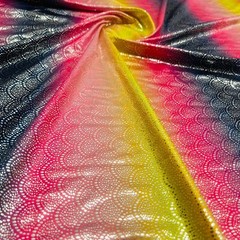Vibrant Colorful Mermaid Scales print Spandex Fabric Stretch by yard Swimwear