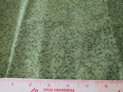 1 yard x 44″ Quilt Fabric MBT, TM Green Leaf Vines Dusting of Gold Shiny