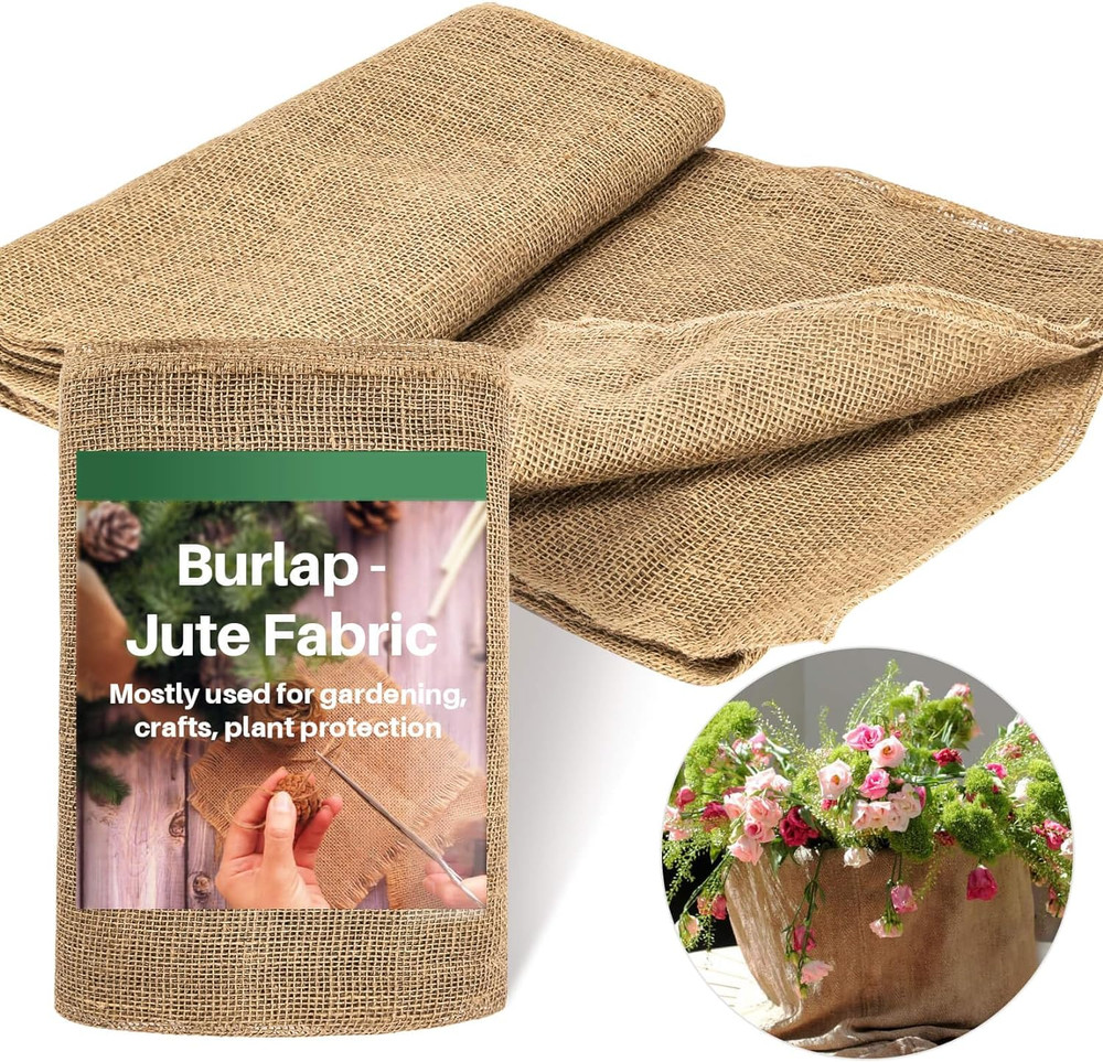 Burlap Fabric Roll – Garden Burlap Fabric Roll 40″ X 13 Feet Natural Burlap Mate