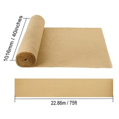 Natural Burlap Fabric Roll, 40” x 75 ft & 50 x 50 High-Density Jute Fabric