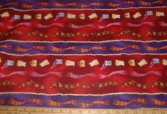 FABRI-QUILT Fabric – 50+ ACCESSORIES Border Stripe – RED HATS!! – 15″ REMNANT
