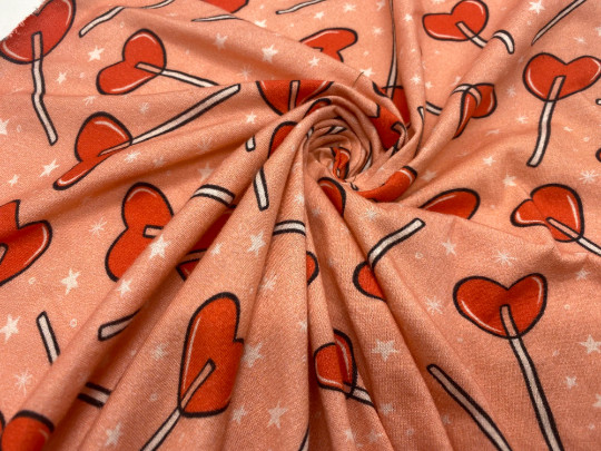 100% Knitted Cotton Jersey 260gsm- Digitally Printed Valentine’s day Pattern Lol