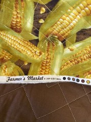 2 Yards Corn “ Farmers Market” Quilted Fabric For Sewing, Home Decor, Crafts