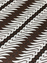 NEW Fabric Batik Material Brown White Tebal Santoso Authentic Indonesia 84 x 43