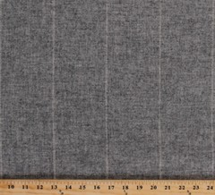 Lightweight Wool Blend Gray with Cream Pin Stripe Wool Fabric by Yard A611.21