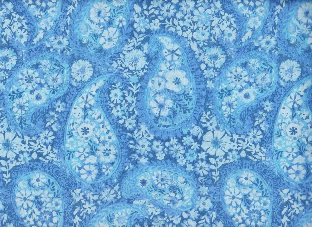 BTY TC Studio JAKARTA PAISLEY Periwinkle Print 100% Cotton Quilt Fabric by Yard