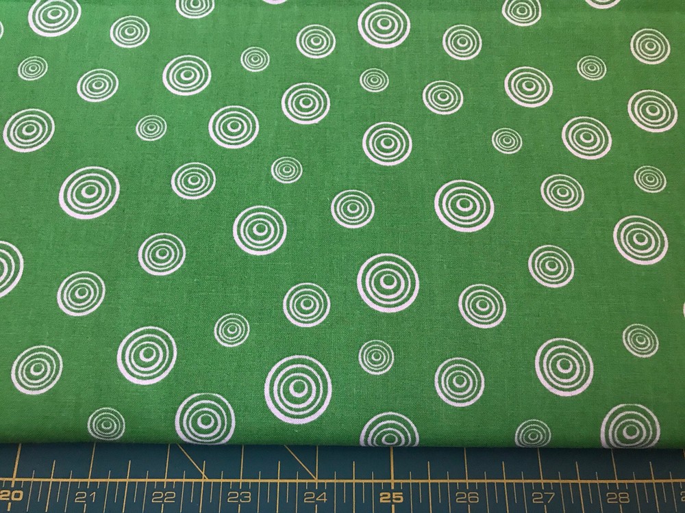 Green Swirls 100% cotton fabric sold by the yard #520
