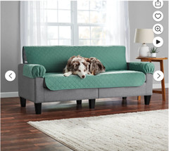 Mainstays Reversible Quilted Fabric Sofa Furniture Protector