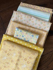 1930’s Vintage Feedsack Fabric-Over 1.5 Yards Total- Yellow Reproduction- VTG