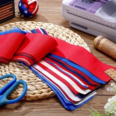 Hosuly 40 Pcs Patriotic Fabric Red White Blue Jelly Fabric for Quilting 4th o…