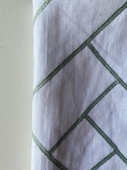Couture Lattice Work in Mineral Designer Fabric Remnant 24×24″