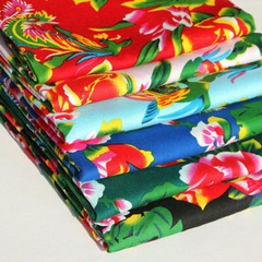 1M Flower Print Cotton Fabrics for Clothes Bedding DIY Chinese Ethnic Style SPW