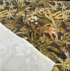 Serengeti Jungle Tiger Leopard Drapery Upholstery Fabric by the yard