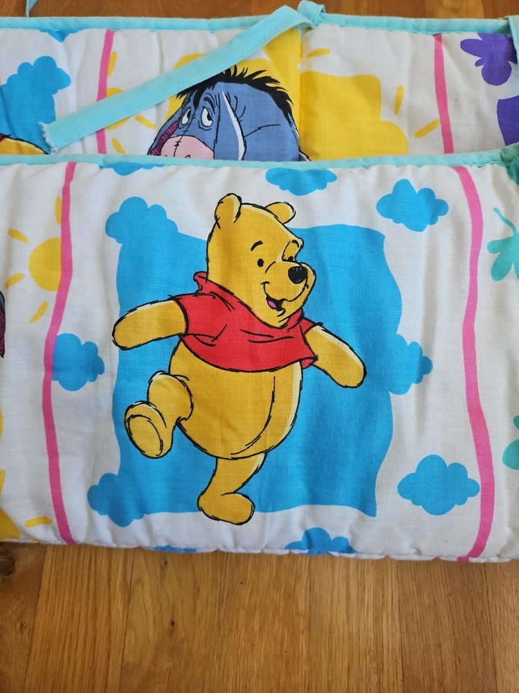 Vintage Disney Winnie The Pooh Patchwork Baby Crib Bedding Decor Quilt Fabric