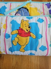 Vintage Disney Winnie The Pooh Patchwork Baby Crib Bedding Decor Quilt Fabric