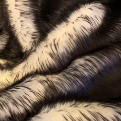 Bristol BLACK Tip Candy Shag Long Pile Soft Faux Fur Fabric for Fursuit, Cospla