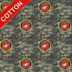 United States Marines Grate Cotton Fabric – 44″ Wide – Sold by The Yard