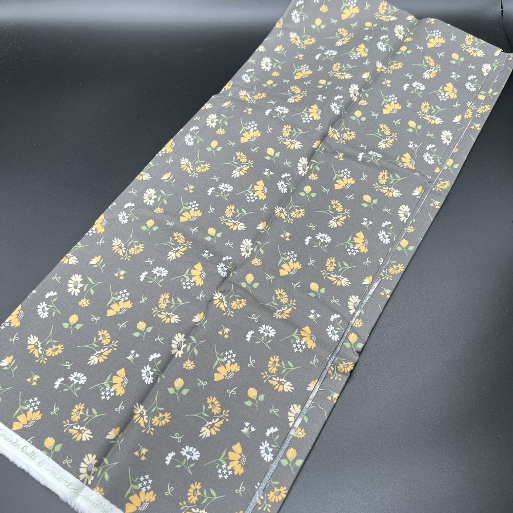 Moda Fabrics by Corey Yoder Spring Brook #29111 Yellow Flowers on Slate – 1 Yd