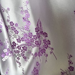Kori LAVENDER Plum Blossom Floral Brocade Chinese Satin Fabric for Cheongsam/Qi