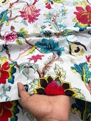 25 Yard Hand Block Print Handmade Cotton Indian Natural Sanganeri Printed Fabric