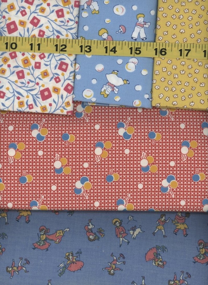 1 YD +4FQ Vintage 1930’s Reproduction Piece O Cake StoryBook Playtime Windham