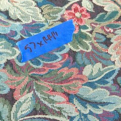 57×144 Green Burgundy Floral Tapestry Fabric Botanical Leaf Upholstery Textile