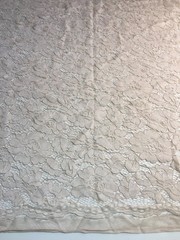 Summer BEIGE Floral Pattern Double Dyed Flat Lace on Mesh Fabric by the Yard –