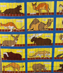 Vintage Animal Crackers Themed Zoo Fabric 54” by 55” Novelty Fabric
