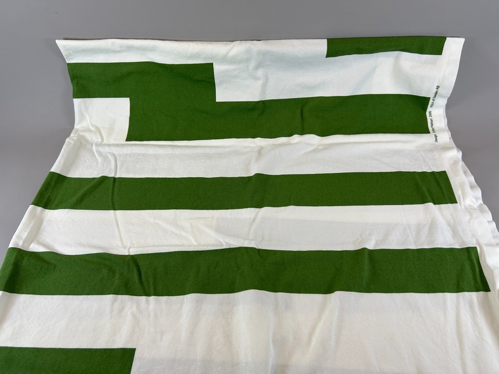 2yds Erika Pekkari Fabric IKEA 2006 Abstract Geometric Off Stripes Green & White