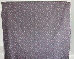 Vintage Charcoal Rose Ditsy Fabric 3 Yards Cotton Blend 49×108″ Cottage Floral