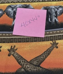 AFRICAN SERENGETI Fabri Quilt 40×44” Piece Elephant Giraffe Lion Sunrise