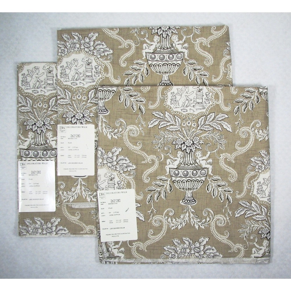 Decorators Walk 100% Cotton Fabric Cherubs Weymouth 3 Designer Samples NWT