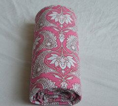 Pink & White Hand Block 100% Cotton 5 Yard Fabric NO TARRIF CHARGES 100%✅KK5