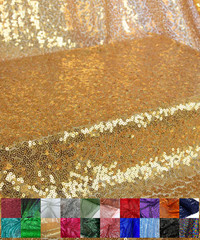 Sequin Fabric for Dress and Decorations,Glitz Sequins on Mesh Fabric by the Yard