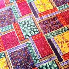 Shades of Autumn Flowers & Foliage w/Gold Shimmer Cotton Fabric Traditions 2007