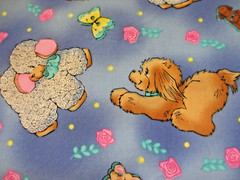 MM Fab Little Lambs Butterflies and Dogs Cotton Fabric BTY